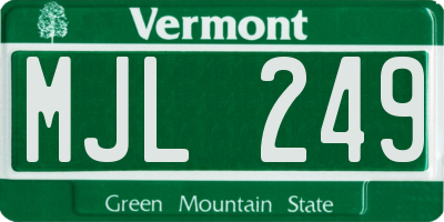 VT license plate MJL249