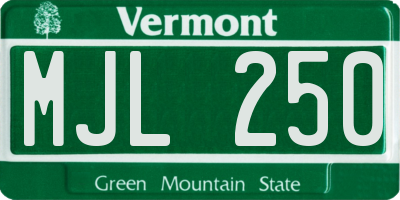 VT license plate MJL250