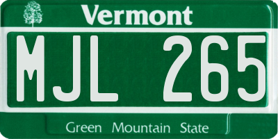 VT license plate MJL265