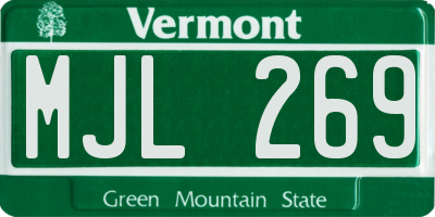 VT license plate MJL269