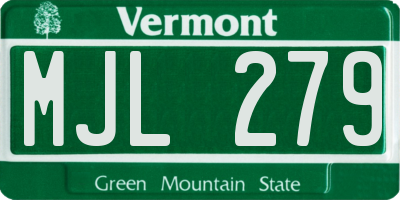 VT license plate MJL279