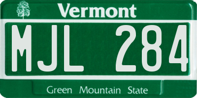 VT license plate MJL284
