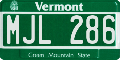 VT license plate MJL286