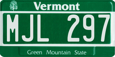 VT license plate MJL297