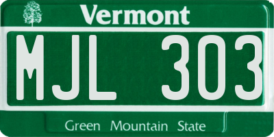 VT license plate MJL303
