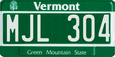 VT license plate MJL304