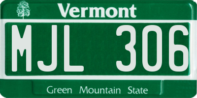 VT license plate MJL306