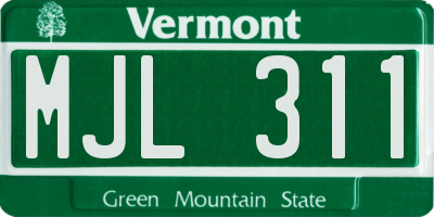 VT license plate MJL311