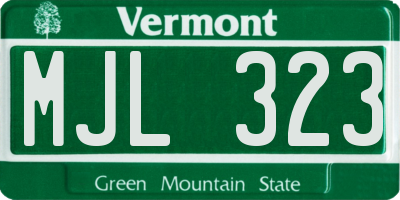 VT license plate MJL323