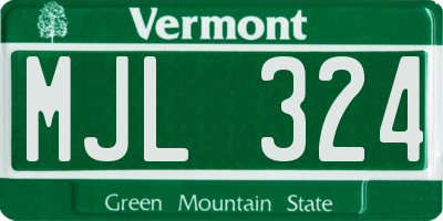 VT license plate MJL324