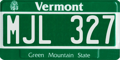 VT license plate MJL327