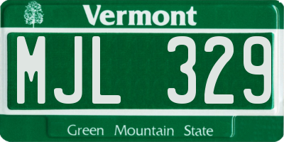 VT license plate MJL329