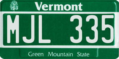 VT license plate MJL335