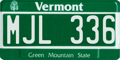 VT license plate MJL336