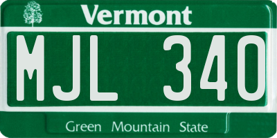 VT license plate MJL340