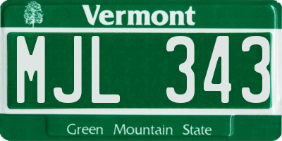 VT license plate MJL343