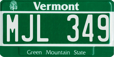 VT license plate MJL349