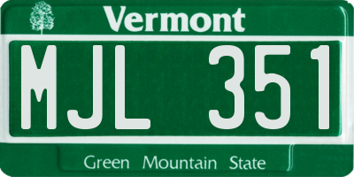 VT license plate MJL351