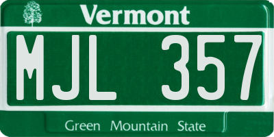 VT license plate MJL357