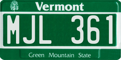 VT license plate MJL361