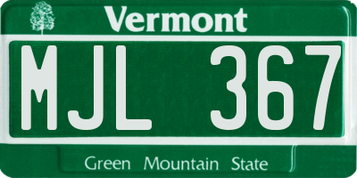 VT license plate MJL367