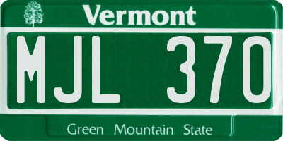 VT license plate MJL370