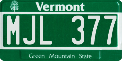VT license plate MJL377