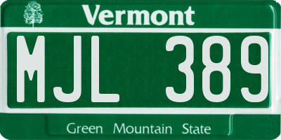 VT license plate MJL389
