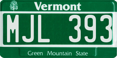 VT license plate MJL393
