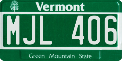VT license plate MJL406