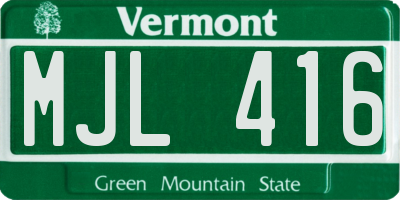 VT license plate MJL416