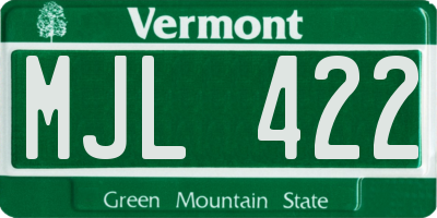 VT license plate MJL422