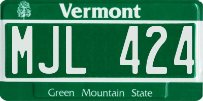 VT license plate MJL424