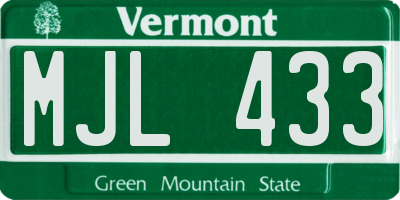 VT license plate MJL433