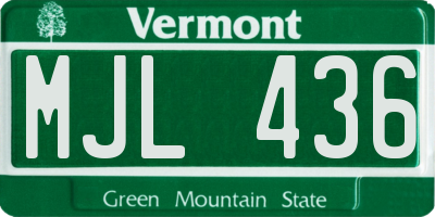 VT license plate MJL436