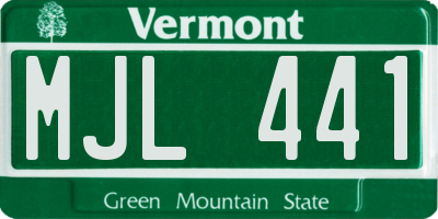 VT license plate MJL441