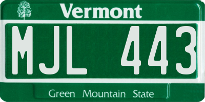 VT license plate MJL443