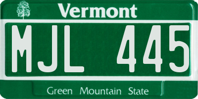 VT license plate MJL445