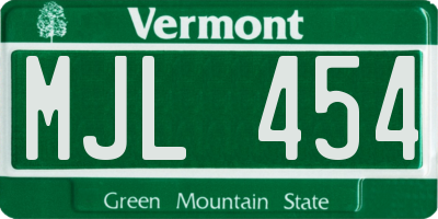 VT license plate MJL454