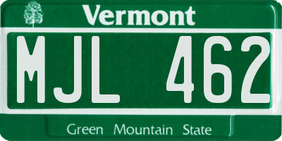 VT license plate MJL462