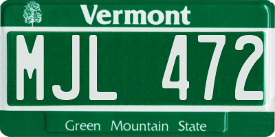 VT license plate MJL472