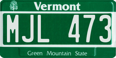 VT license plate MJL473