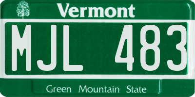 VT license plate MJL483