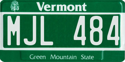 VT license plate MJL484