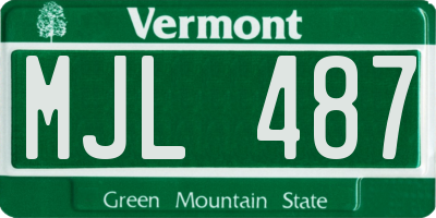 VT license plate MJL487