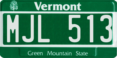 VT license plate MJL513