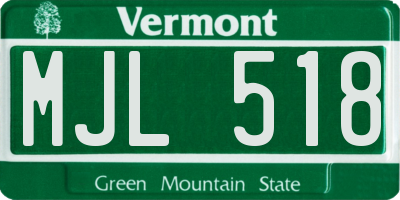 VT license plate MJL518