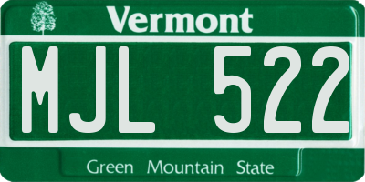 VT license plate MJL522
