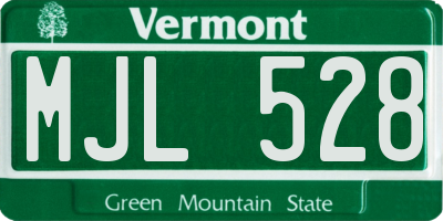 VT license plate MJL528
