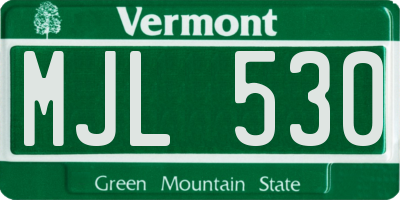 VT license plate MJL530